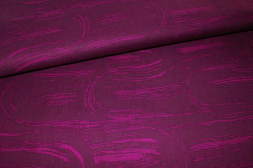 Designerbaumwollstoff Brushy aubergine  (10 cm)